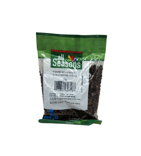 Poivre noir entier toutes saisons 75 g