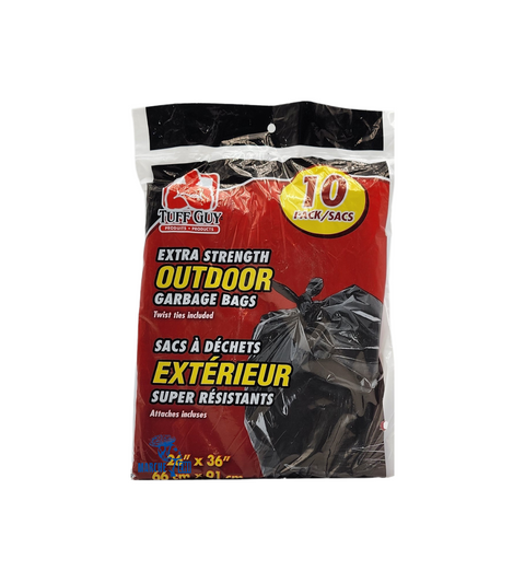 Sacs poubelles d'extérieur extra résistants Tuff Guy 66 cm x 81 cm (26 po x 36 po)