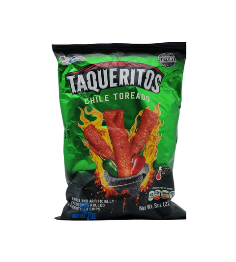 Chips de tortillas de maïs roulées au chili Yummies Taqueritos 227 g