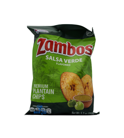 Chips de plantain aromatisées à la salsa verde Yummies Zambos 150 g