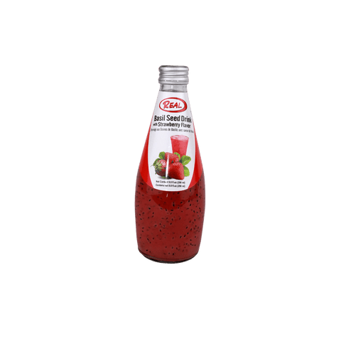 Boisson aux véritables graines de basilic et à la fraise 290 ml